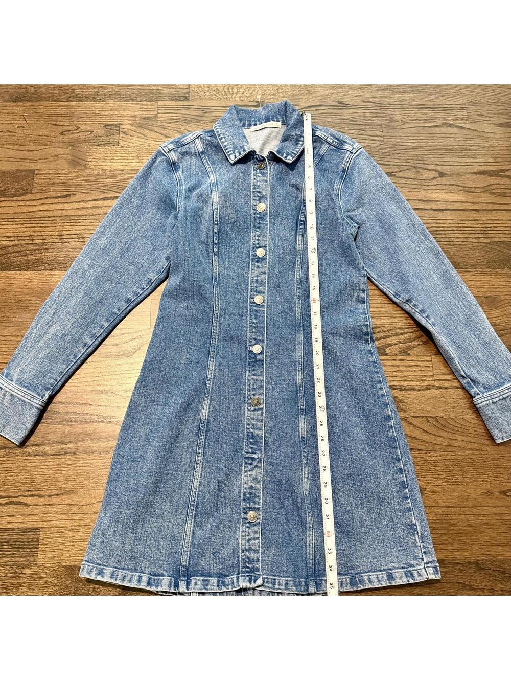 New Abercrombie & Fitch Blue Denim Shirt Jean Dress Size Medium Tall - Picture 5 of 8